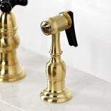 Duchess Two-Handle 4-Hole Deck Mount Bridge Kitchen Faucet with Brass Side Sprayer