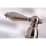 Restoration Two-Handle 4-Hole Deck Mount Bridge Kitchen Faucet with Brass Side Sprayer