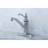 Templeton One-Handle 1-Hole Bathroom Faucet with Deck Plate and Push Pop-Up Drain