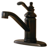 Templeton One-Handle 1-Hole Bathroom Faucet with Deck Plate and Push Pop-Up Drain