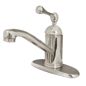 One-Handle 1-Hole Bathroom Faucet with Deck Plate and Push Pop-Up Drain