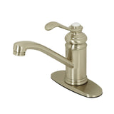 Templeton One-Handle 1-Hole Bathroom Faucet with Deck Plate and Push Pop-Up Drain