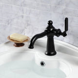 Knight One-Handle 1-Hole Bathroom Faucet with Push Pop-Up Drain