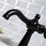 Webb Single-Handle 1-Hole Deck Mount Bathroom Faucet with Knurled Handle and Push Pop-Up Drain