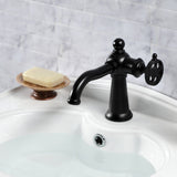 Webb Single-Handle 1-Hole Deck Mount Bathroom Faucet with Knurled Handle and Push Pop-Up Drain