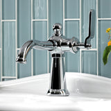 Knight One-Handle 1-Hole Bathroom Faucet with Push Pop-Up Drain