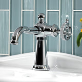 Webb Single-Handle 1-Hole Deck Mount Bathroom Faucet with Knurled Handle and Push Pop-Up Drain