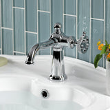 Webb Single-Handle 1-Hole Deck Mount Bathroom Faucet with Knurled Handle and Push Pop-Up Drain