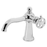 Webb Single-Handle 1-Hole Deck Mount Bathroom Faucet with Knurled Handle and Push Pop-Up Drain