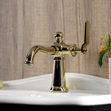 Knight One-Handle 1-Hole Bathroom Faucet with Push Pop-Up Drain