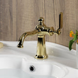 Knight One-Handle 1-Hole Bathroom Faucet with Push Pop-Up Drain