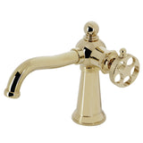 Webb Single-Handle 1-Hole Deck Mount Bathroom Faucet with Knurled Handle and Push Pop-Up Drain