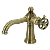 Webb Single-Handle 1-Hole Deck Mount Bathroom Faucet with Knurled Handle and Push Pop-Up Drain