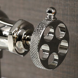 Webb Single-Handle 1-Hole Deck Mount Bathroom Faucet with Knurled Handle and Push Pop-Up Drain