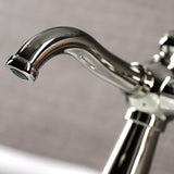 Webb Single-Handle 1-Hole Deck Mount Bathroom Faucet with Knurled Handle and Push Pop-Up Drain