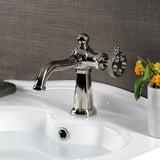 Webb Single-Handle 1-Hole Deck Mount Bathroom Faucet with Knurled Handle and Push Pop-Up Drain