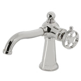 Webb Single-Handle 1-Hole Deck Mount Bathroom Faucet with Knurled Handle and Push Pop-Up Drain