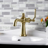 Knight One-Handle 1-Hole Bathroom Faucet with Push Pop-Up Drain