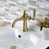 Knight One-Handle 1-Hole Bathroom Faucet with Push Pop-Up Drain