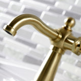 Webb Single-Handle 1-Hole Deck Mount Bathroom Faucet with Knurled Handle and Push Pop-Up Drain