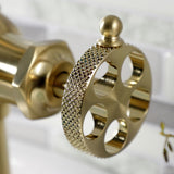 Webb Single-Handle 1-Hole Deck Mount Bathroom Faucet with Knurled Handle and Push Pop-Up Drain