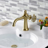 Webb Single-Handle 1-Hole Deck Mount Bathroom Faucet with Knurled Handle and Push Pop-Up Drain