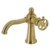 Webb Single-Handle 1-Hole Deck Mount Bathroom Faucet with Knurled Handle and Push Pop-Up Drain