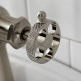 Webb Single-Handle 1-Hole Deck Mount Bathroom Faucet with Knurled Handle and Push Pop-Up Drain