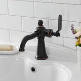 Knight One-Handle 1-Hole Bathroom Faucet with Push Pop-Up Drain