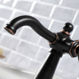 Webb Single-Handle 1-Hole Deck Mount Bathroom Faucet with Knurled Handle and Push Pop-Up Drain