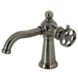 Webb Single-Handle 1-Hole Deck Mount Bathroom Faucet with Knurled Handle and Push Pop-Up Drain