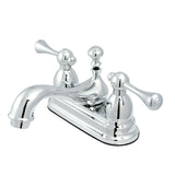 Vintage Double-Handle 3-Hole Deck Mount 4-Inch Centerset Bathroom Faucet with Brass Pop-Up