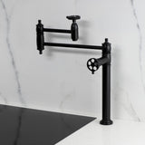 Webb Two-Handle 1-Hole Deck Mount Pot Filler Faucet with Knurled Handle