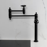 Webb Two-Handle 1-Hole Deck Mount Pot Filler Faucet with Knurled Handle