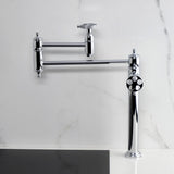 Webb Two-Handle 1-Hole Deck Mount Pot Filler Faucet with Knurled Handle