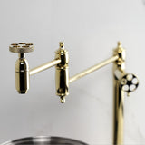 Webb Two-Handle 1-Hole Deck Mount Pot Filler Faucet with Knurled Handle