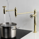 Webb Two-Handle 1-Hole Deck Mount Pot Filler Faucet with Knurled Handle