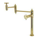 Webb Two-Handle 1-Hole Deck Mount Pot Filler Faucet with Knurled Handle