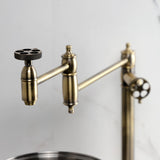 Webb Two-Handle 1-Hole Deck Mount Pot Filler Faucet with Knurled Handle