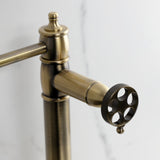 Webb Two-Handle 1-Hole Deck Mount Pot Filler Faucet with Knurled Handle