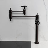 Webb Two-Handle 1-Hole Deck Mount Pot Filler Faucet with Knurled Handle