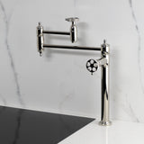 Webb Two-Handle 1-Hole Deck Mount Pot Filler Faucet with Knurled Handle