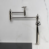 Webb Two-Handle 1-Hole Deck Mount Pot Filler Faucet with Knurled Handle