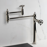 Webb Two-Handle 1-Hole Deck Mount Pot Filler Faucet with Knurled Handle