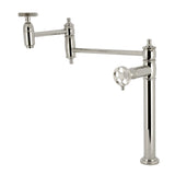 Webb Two-Handle 1-Hole Deck Mount Pot Filler Faucet with Knurled Handle