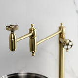 Webb Two-Handle 1-Hole Deck Mount Pot Filler Faucet with Knurled Handle