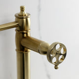 Webb Two-Handle 1-Hole Deck Mount Pot Filler Faucet with Knurled Handle