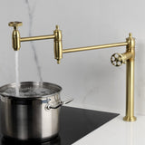 Webb Two-Handle 1-Hole Deck Mount Pot Filler Faucet with Knurled Handle