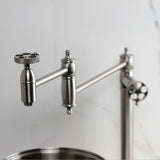 Webb Two-Handle 1-Hole Deck Mount Pot Filler Faucet with Knurled Handle