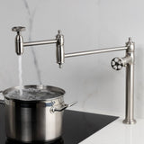 Webb Two-Handle 1-Hole Deck Mount Pot Filler Faucet with Knurled Handle